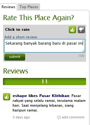 Menyukai suatu tempat