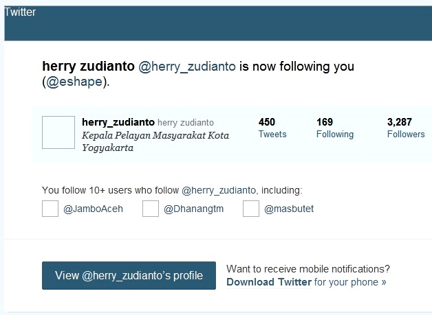 Walikota Yogya ngeTWIT juga