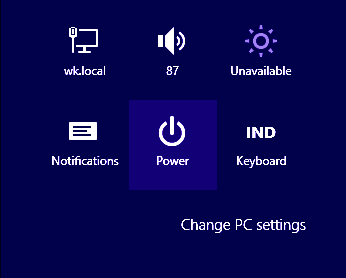 Power shutdown Windows 8