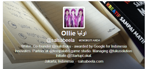 Akun twitter Salsabeela