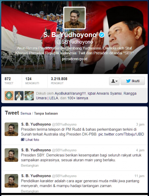 Twitter Presiden SBY