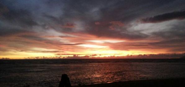 Lukisan Alam Senja di Pantai