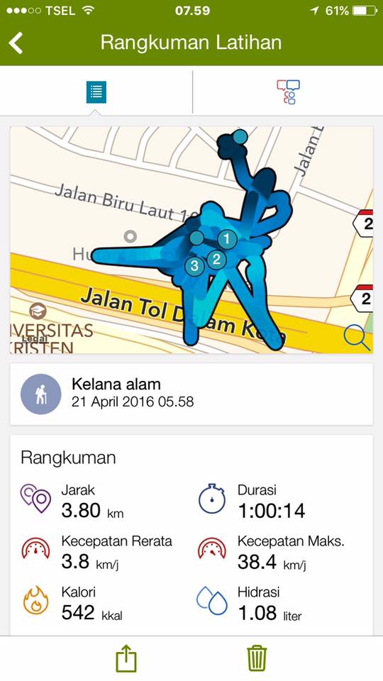 Endomondo jalan kaki naik tangga