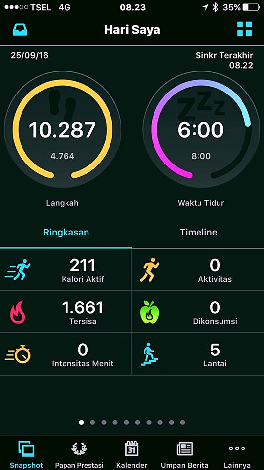 Aplikasi "connect" Garmin